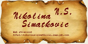 Nikolina Simatković vizit kartica